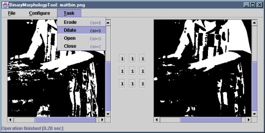 screendump of BinaryMorphologyTool